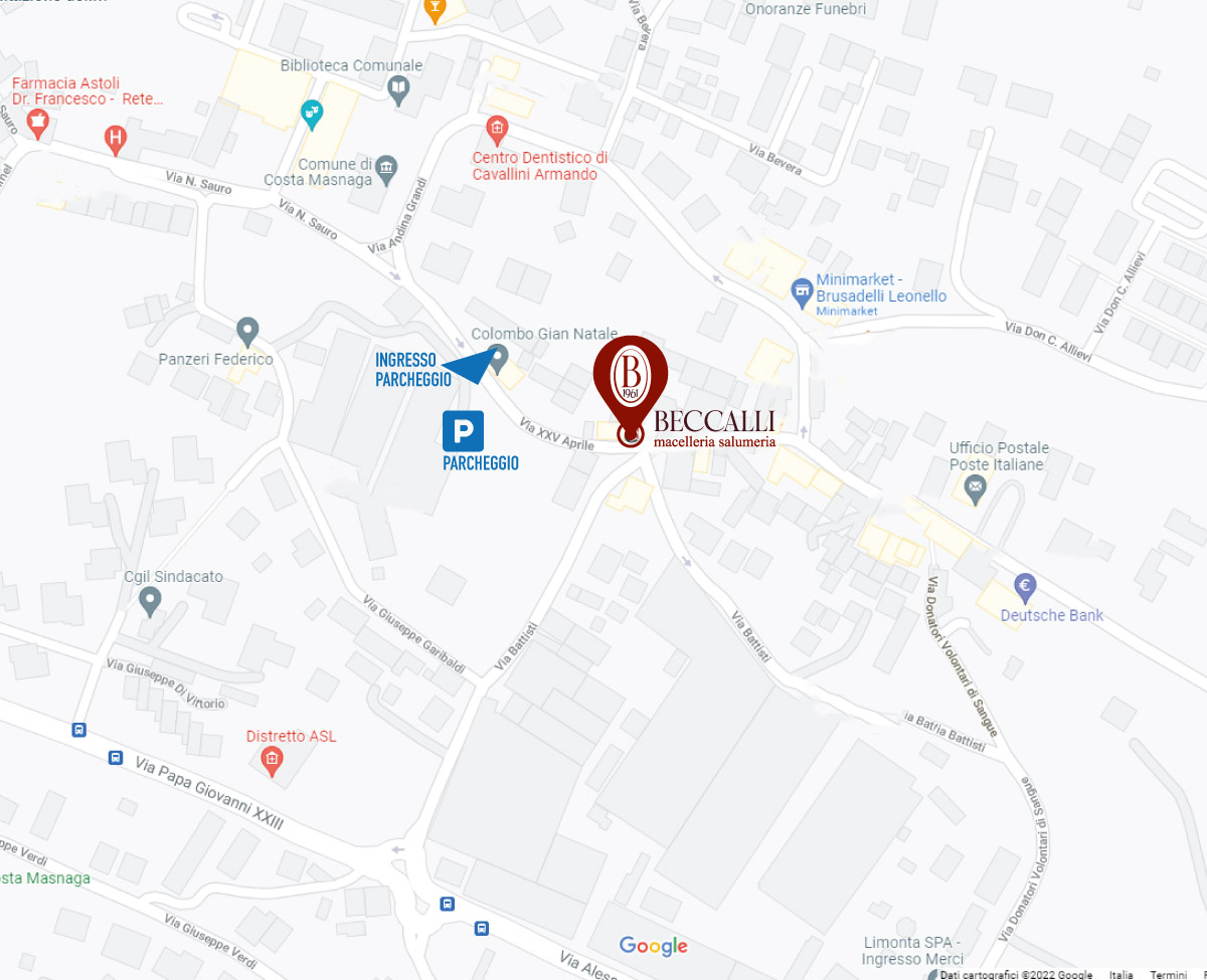 maps indicazioni stradali Macelleria Salumeria Beccalli a lecco